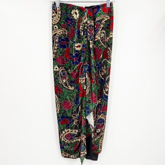 NWT Isabel Marant Velvet Breena Skirt 34 Printed Draped Flawed Rare - Picture 1 of 12